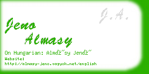 jeno almasy business card